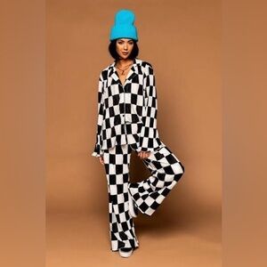 Dressed In LALA Checkered Plisse Set